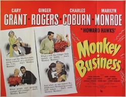 British Quad Monkey Business Vintage Movie Poster Marilyn Monroe