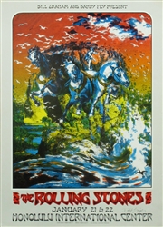 Rolling Stones Original Concert Poster Vintage Rock Concert Poster Honolulu